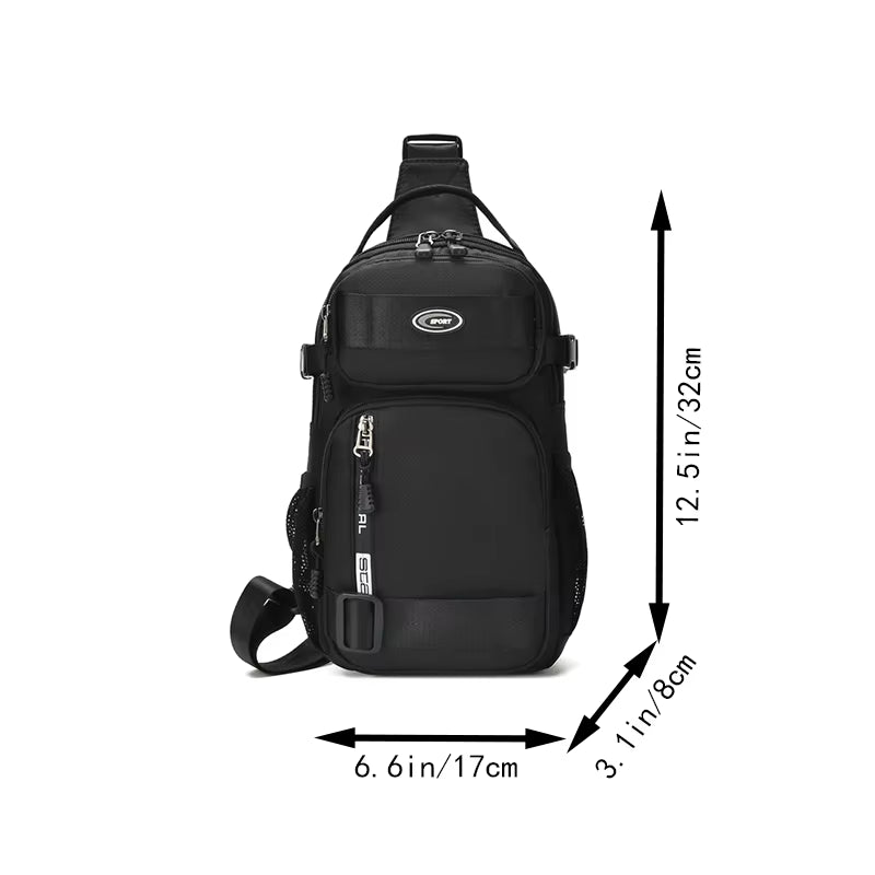 Riding Backpack for Men, Men'S Chest Bag, Casual Men'S Single Shoulder Bag, Lightweight and Large-Capacity Crossbody Bag